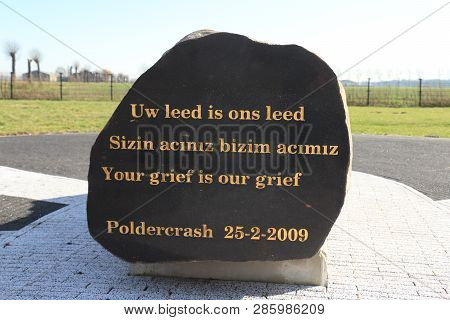 Zwanenburg The Netherlands, February 24th 2019: Turkish Airlines Flight 1951 Crash Memorial. Flight 