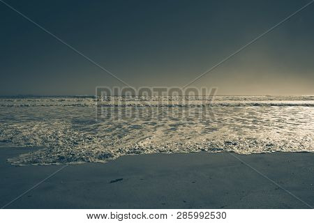 Dark Split Tone Turbulent Sea During Strong Ocean Surge