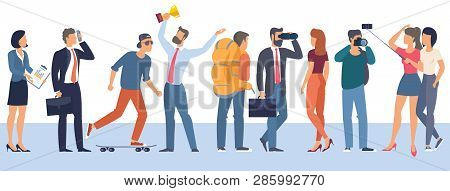 Set Of Vector Ready To Animation People Characters  Performing Various Activities. Group Of Men And 