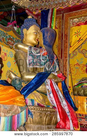 Tibet, Samye - April, 16, 2012 - Statue Of Buddha In Union In A Pose Similar To A Kama Sutra. Samye 