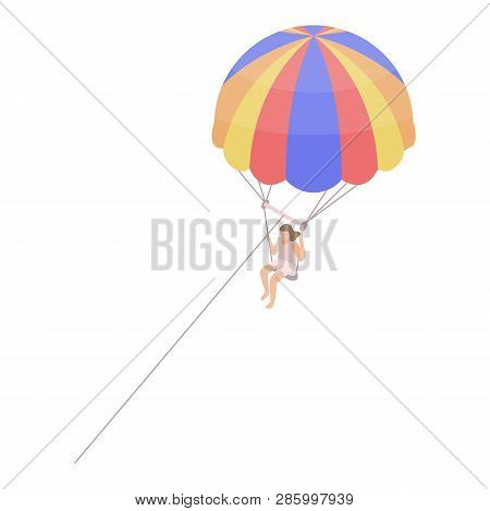 Parasailing Icon. Isometric Of Parasailing Vector Icon For Web Design Isolated On White Background