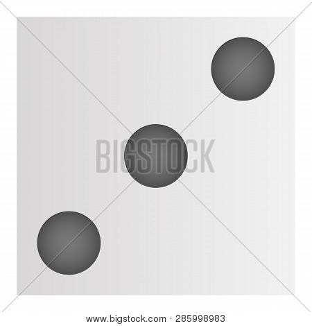 Three Point Dice Icon. Cartoon Of Three Point Dice Vector Icon For Web Design Isolated On White Back