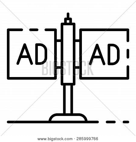 Double Ad Pillar Icon. Outline Double Ad Pillar Vector Icon For Web Design Isolated On White Backgro