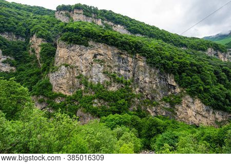 View Of Cherek Gorge In The Caucasus Mountains In Kabardino-balkaria, Russia