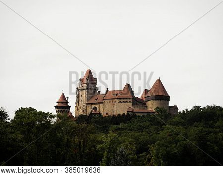Medieval Castle Burg Kreuzenstein In Leobendorf Near Vienna, Lower Austria