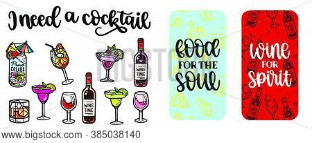 Food For The Soul Wine For Spirit, Background - Template Design For Poster, Banner, Social Media Pos