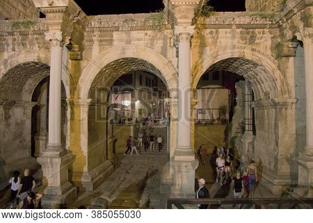 Adrian Gates Of Old Town At Night Kaleichi Antalya Turkey 24 September 2019