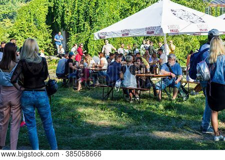Kyiv, Ukraine - September 12, 2020: Celebration Of Georgian Wine And Cuisine Kartuli Fest 2020. Mass