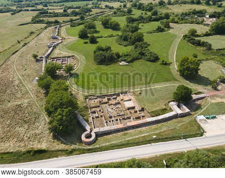 Aerial View Of Ruins Of Ancient Roman City Nicopolis Ad Nestum Near Town Of Garmen, Blagoevgrad Regi
