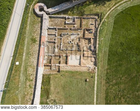 Aerial View Of Ruins Of Ancient Roman City Nicopolis Ad Nestum Near Town Of Garmen, Blagoevgrad Regi