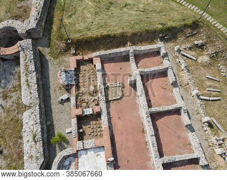 Aerial View Of Ruins Of Ancient Roman City Nicopolis Ad Nestum Near Town Of Garmen, Blagoevgrad Regi