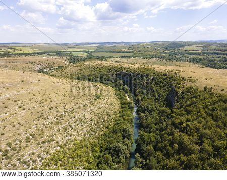 Aerial View Of Iskar Panega Geopark Along The Gold Panega River, Bulgaria