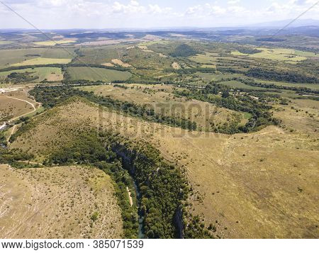 Aerial View Of Iskar Panega Geopark Along The Gold Panega River, Bulgaria