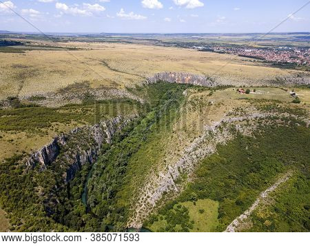 Aerial View Of Iskar Panega Geopark Along The Gold Panega River, Bulgaria