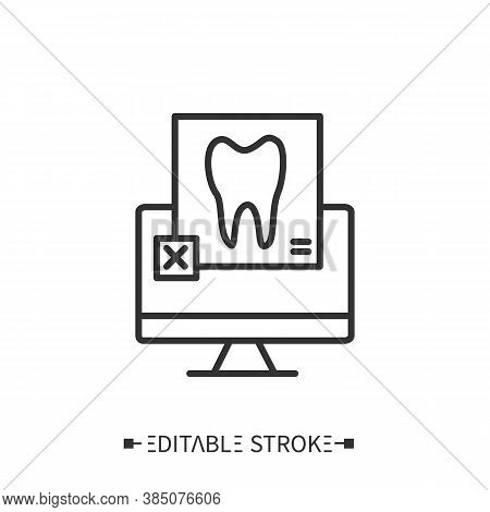 Radiology Line Icon. X-ray Diagnostics. Computerized Radiography. Organs Electromagnetic Examination