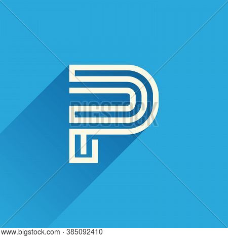 Maze P Letter Logo Made Of Three Parallel Lines. Flat Vector Design Can Be Used For Jigsaw Ads, Righ