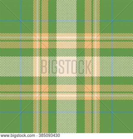 Pixel Background Vector Design. Modern Seamless Pattern Plaid. Square Texture Fabric. Tartan Scottis