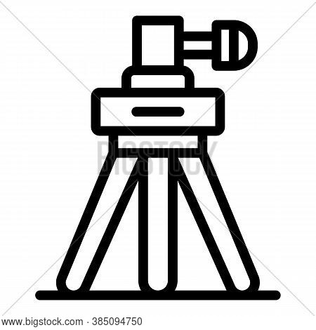 Video Tripod Icon. Outline Video Tripod Vector Icon For Web Design Isolated On White Background