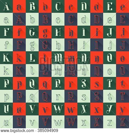 Classic Alphabet Set In Renaissance Style. Four Style Condensed Serif Font. Perfect To Use In Any Fa