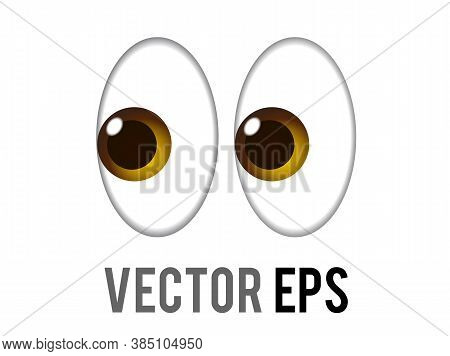 The Isolated Vector Pair Of Pervy Or Shifty Eyes Icon, Glancing Slightly To The Left