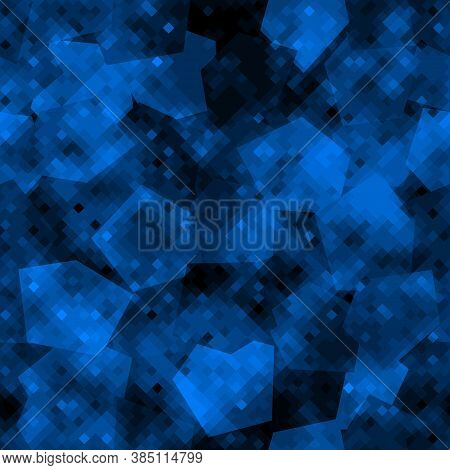 Military Camouflage Seamless Pattern. Naval Digital Pixel Style.