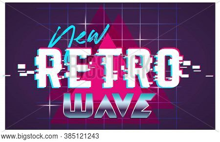 Retro Future, Slogan Give Me Back 80's, Futuristic Landscape, Mountains. Sci-fi Background. 80S Part