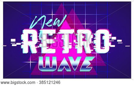 Retro Future, Slogan Give Me Back 80's, Futuristic Landscape, Mountains. Sci-fi Background. 80S Part