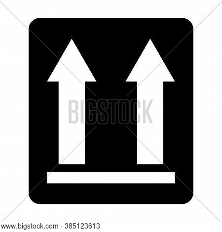 This Side Up Flat Icon Isolated On White Background. Package Symbol, Label Vector Illustration. Deli
