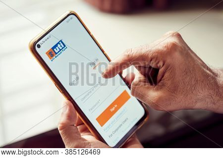 Kolkata, West Bengal, India, September 13, 2020 : Uti Asset Management Company Ipo Background. Man H