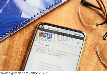 Kolkata, West Bengal, India, September 13, 2020 : Uti Amc Ipo Background. Website Of Uti Mutual Fund
