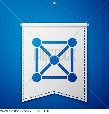 Blue Blockchain Technology Icon Isolated On Blue Background. Cryptocurrency Data. Abstract Geometric