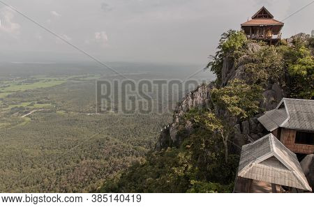 Pagoda On Top Of The Cliff High Mountain At Chaloem Phrakiat Phrachomklao Rachanuson Temple (wat Phr