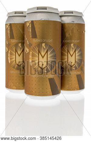Winneconne , Wi - 12 September 2020:  A Four Pack Of Flashes Of Loght Czech Stlye Pilsner Beer By Ma