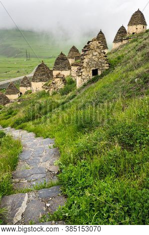 Ancient Alanian Necropolis (city Of Dead)  In Dargavs Village, North Ossetia Alania, Russia
