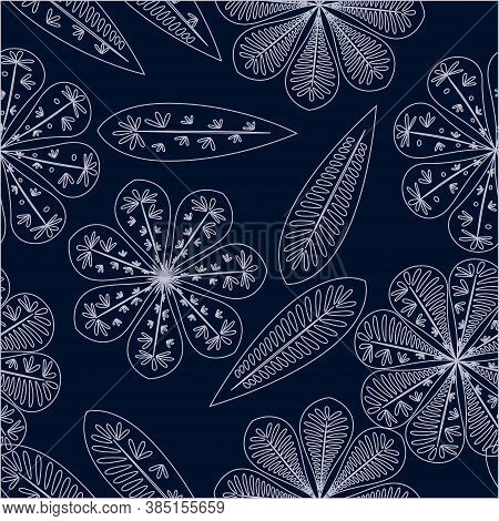 Modern Template With Seamless Floral Pattern. Botanical Seamless Pattern.  Spring Decoration. Vector