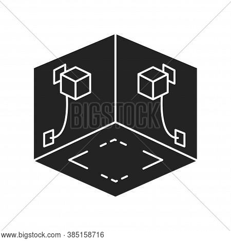 Virtual Reality Play Area Black Glyph Icon. Cyberspace, Simulation, Interactive. Pictogram For Web P