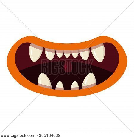 Monster Mouth Creepy And Scary. Funny Jaws Teeths Creatures Expression Monster Horror Saliva Slime. 