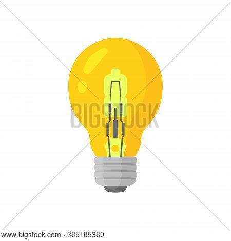 Glow Yellow Light Lamp Bulb Vector Colorful Icon