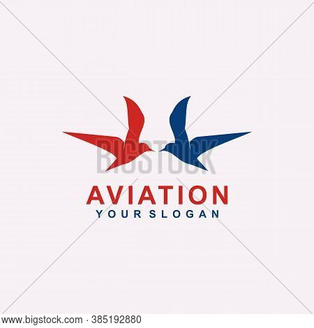 Aviation Logo Template Design Vector Icon Illustration