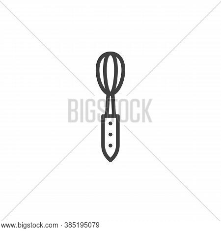Pastry Whisk Line Icon. Linear Style Sign For Mobile Concept And Web Design. Egg Beater Mixer Outlin