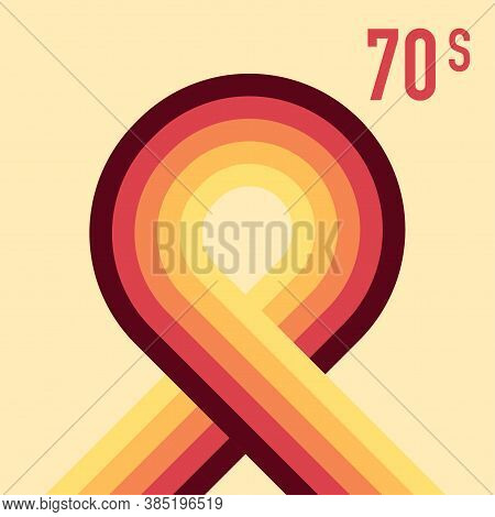 70s, 1970 Abstract Vector Stock Retro Lines Background. Vector Illustration.