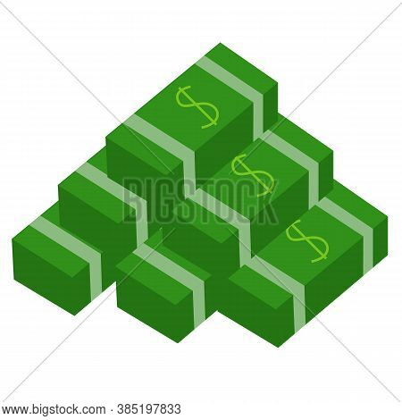 A Mountain Of Packs Of Green Money