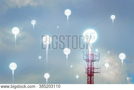 Concept Of Future Technology 6g Network Wireless Network That Will Control Everything Through Electr