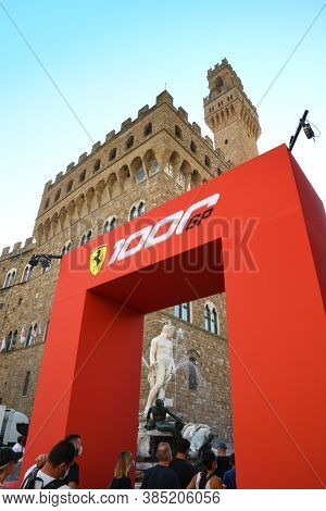 Florence, September 2020: Ferrari 1000 Gp Show In Piazza Della Signoria In Front Of The Town Hall Of