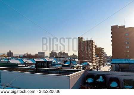 Hakodate, Hokkaido - December 2019 : Cityscape Landmark Of Hakodate, Japan Cityscape At The Historic