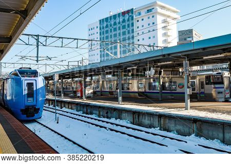 Hakodate, Hokkaido, Japan - December 2019: Hokuto Super Train That Is Express Train Services Between