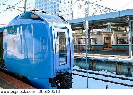 Hakodate, Hokkaido, Japan - December 2019: Hokuto Super Train That Is Express Train Services Between