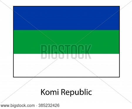 Flag Of Komi Federal Subject Of Russia. Komi National Flag,