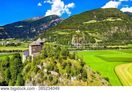 Reifenstein Castle Or Castel Tasso And Castle Sprechenstein In South Tyrol, Italy