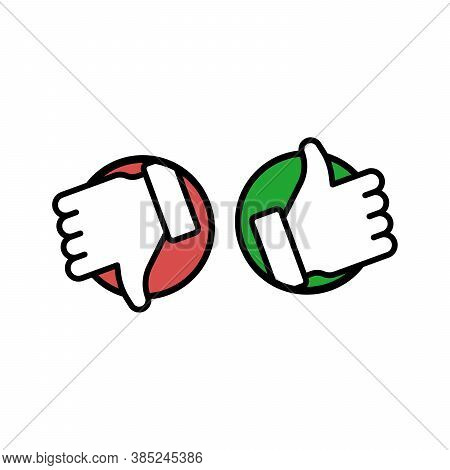 Like And Unlike Dislike Symbol. Yes Or No Symbol. Vector Illustration. Stock Vector Illustration Iso